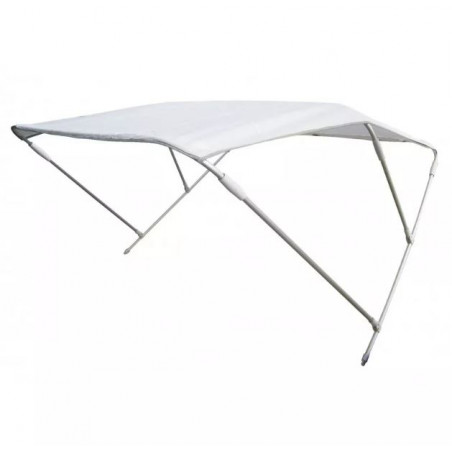 Bimini alu brossé 3 arceaux - Blanc - ORANGEMARINE - Largeur 225 cm - Hauteur 140 cm - Longueur 180 cm