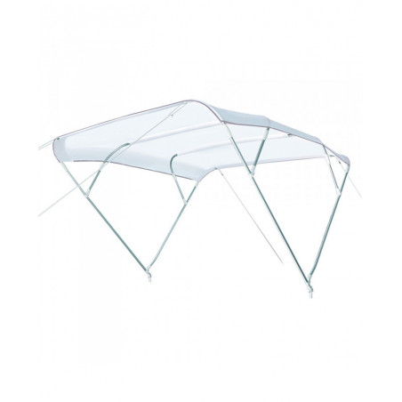 Bimini alu brossé 4 arceaux - Blanc - ORANGEMARINE - Largeur 240 cm - Hauteur 140 cm - Longueur 255 cm