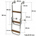 Echelle inox bois 3 marches