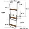 Echelle inox bois 3 marches