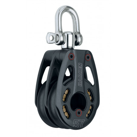 Poulie BLACK MAGIC double émerillon rea de 57 mm - HARKEN