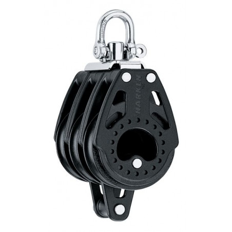 Poulie CARBO triple émerillon ringot réa de 40 mm  - HARKEN