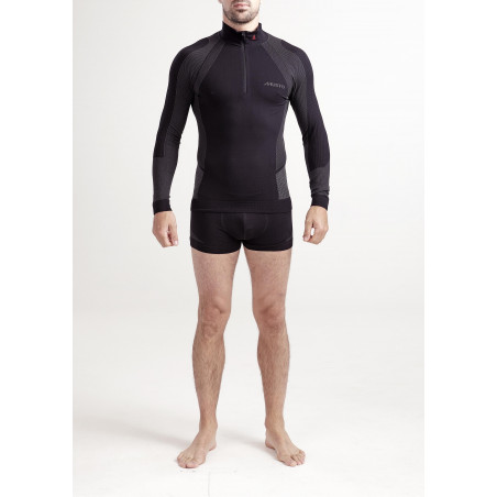 Tee-shirt ML Thermique homme ACTIVE BASE ZIP NECK Noir - MUSTO