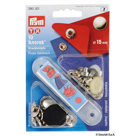 Blister 15 boutons capote laiton chromé