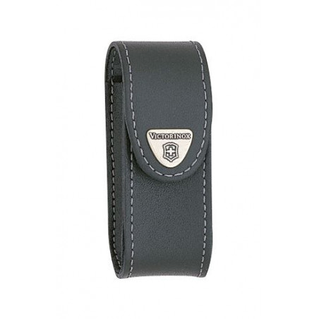 Etui cuir noir avec clip pivotant - Victorinox
