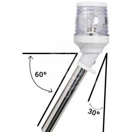 Feu LED blanc sur hampe 30° telesco plastique