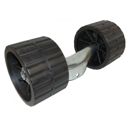 Roue latérale basculantes noir avec étrier 120x75 mm