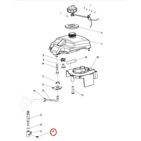 Moteur 2,6CV partie CARBURANT - ORANGEMARINE