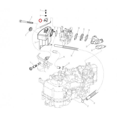 Moteur 6CV partie ADMISSION - ORANGEMARINE