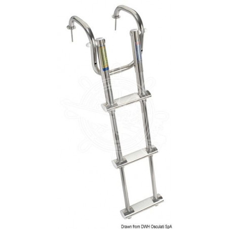 Échelle téléscopique 3 marches ultra compacte avec poignées - OSCULATI